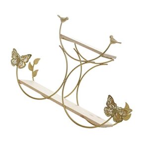 cabilock floating shelves wall mounted decorative butterfly bird wire floating wall shelf for bedroom living room office