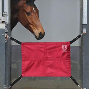 harrison howard horses stall guard with adjustable straps and sturdy spring hooks included aisle guard for horses-red