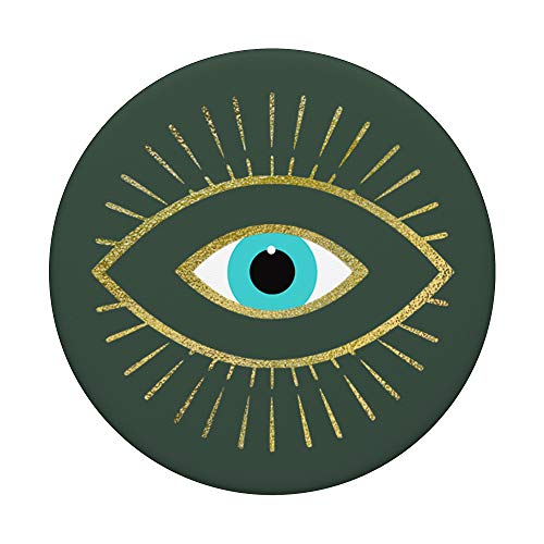 Yellow Evil Eye Forrest Green PopSockets Swappable PopGrip