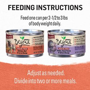 Purina Beyond Chicken, Beef and Carrot and Turkey, Sweet Potato and Spinach in Wet Cat Food Gravy 12 Ct Variety Pack - (2 Packs of 12) 3 oz. Cans