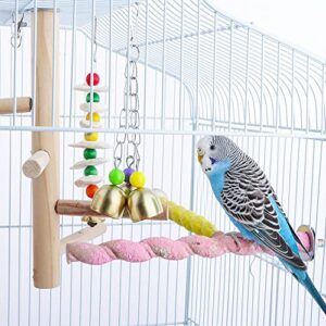 VTurboWay 2 Pack Pet Parrot Bell Toy Bird Chewing Toy Stainless Steel Hanging Bells for Bird Parrot Conure Cockatoo Macaw African Grey Amazon Budgie Parakeet Cockatiel Lovebird Finch Cage