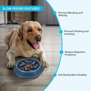 UPSKY Slow Feeder Dog Bowls Anti-Chocking Slower Feeding Dog Puzzle Bowl Puppy Slow Eating Dog Bowl, Interactive Bloat Stop Dog Food Bowl Dishes Non-Slide Lick Treat Bowl for Small Medium Breed Dogs