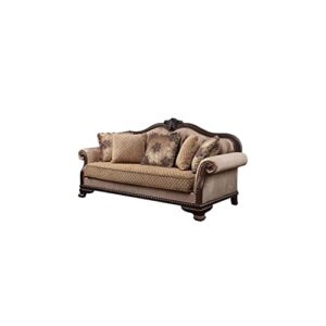 acme furniture upholstered sofas, tan/brown/espresso