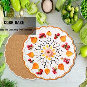 Ceramic Stone Trivets for Hot Pots and Pans, Versatile Trivet with Cork Base, Heat Resistant Mats for Countertop, Trivets for Hot Dishes, Set of 4