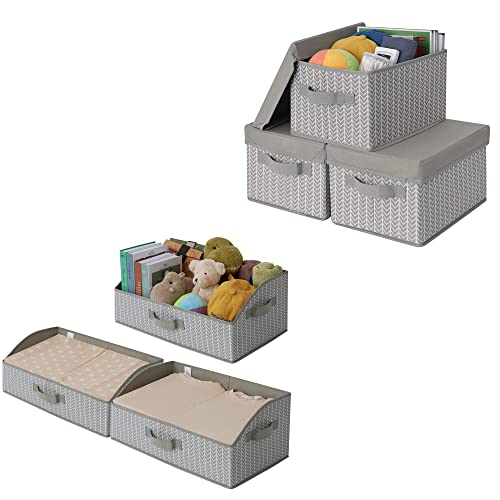 GRANNY SAYS Bundle of 3-Pack Trapezoid Closet Storage Bins & 3-Pack Closet Storage Bins with Lids