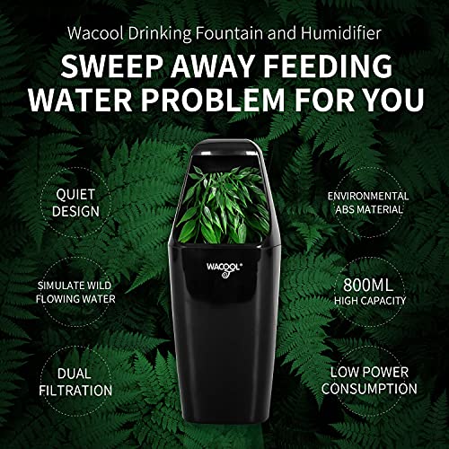 WACOOL Automatic Reptile Dripper, Reptile Drinking Fountain Water Dispenser for Chameleon Iguana Crested Gecko Lizard Amphibians