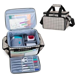 yarwo carrying case compatible with cricut joy and easy press mini, storage bag for craft pens and other tool set, gray dots