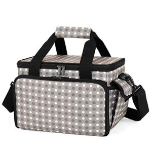 YARWO Carrying Case Compatible with Cricut Joy and Easy Press Mini, Storage Bag for Craft Pens and Other Tool Set, Gray Dots