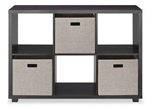whitmor, espresso deluxe 6 organizer with 3 fabric cubes