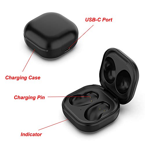 Kissmart Wired Charging Case for Galaxy Buds Live, Replacement Charger Dock Station for Samsung Galaxy Buds Live SM-R180 Wireless Bluetooth 5.0 Earbuds (Black)