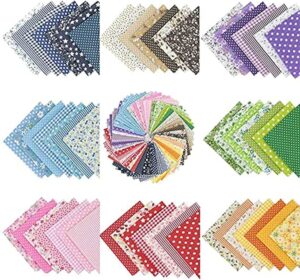 mottdam 70 pcs quilting fabric squares, 9.8"x 9.8" (25cm x 25cm) cotton quilting fabric floral printed fat squares fabric bundles ​for patchwork sewing diy craft