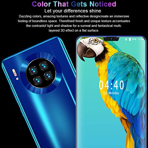 MIQOO Mate39 Face Identification 6.7in Bang Screen Dual Cards Dual Standby Smartphone 6+64g Blue 100-240VUS