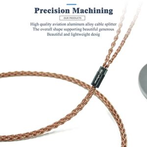 GUCraftsman 6N Single Crystal Copper Upgrade Headphones Cable 4Pin XLR/2.5mm/4.4mm Balance Headphone Upgrade Cable for Focal Utopia (3.5mm Plug)