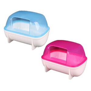 JSM 2 PCS Small Animals Bathroom, Sand Bath Container, Pet Bathroom for Dwarf Hamster/Mouse/Chinchilla/Rat/Gerbil