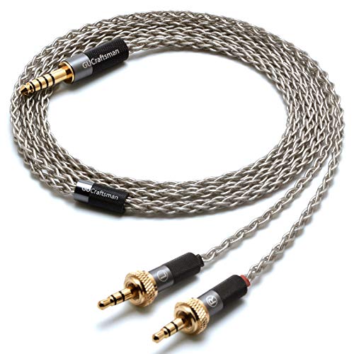 GUCraftsman 6N Single Crystal Silver Upgrade Headphones Cable 4Pin XLR/2.5mm/4.4mm Balance Headphone Upgrade Cable for Sony MDR-Z7 MDR-Z7M2 MDR-Z1R (4.4mm Plug)