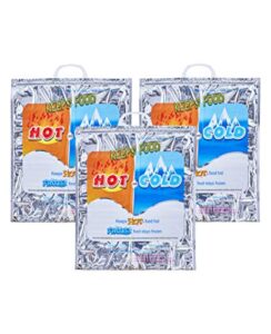 pack of 3 hot and cold insulated bags- food storage for frozen & hot items- reusable lunch bags & grocery shopping bags, heavy duty refrigerated totes, (16"x5.5"x19")