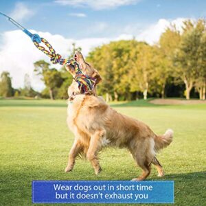 DIBBATU Flirt Pole for Dogs Interactive Dog Toys for Large Medium Small Dogs Chase and Tug of War, Dog Teaser Wand with Lure Chewing Toy for Outdoor Exercise & Training.