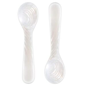 set of caviar spoons shell spoon mother of pearl caviar spoons w round handle for caviar, egg, ice cream, coffee, restaurant serving (2 pieces,3.54 inches)