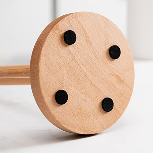 Paper towel holder LIU- Wooden Leather Handle Can Stand on The countertop or Hanging on The Wall for Home Kitchen Dining Living Room(Color:Beech)