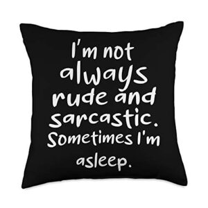 funny pillows for teens adults with quotes sarcastic funny quotes for teens couch throw pillow, 18x18, multicolor