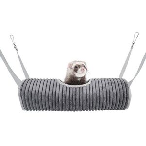 woledoe ferret tunnel hanging hammock bed, small animal rats squirrel toy - grey