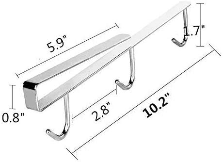 Coffee Mug Holder - 304 Stainless Steel ，Cup Rack Under Shelf, Fit for The Cabinet 0.8" or Less(Primary Color, 2 Pieces)