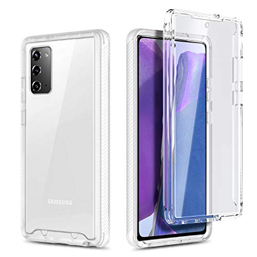 NZND Case for Samsung Galaxy Note 20/Note 20 5G with [Built-in Screen Protector], Full-Body Shockproof Protective Rugged Bumper Cover, Impact Resist Durable Phone Case (Clear)