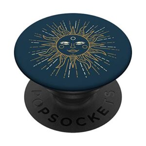 sun astrology dark blue popsockets swappable popgrip