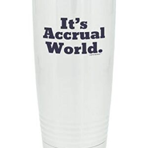 ThisWear Accountant Travel Mug It's Accrual World 20oz. Stainless Steel Insulated Travel Mug With Lid White
