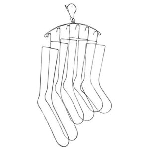 silly monkey sock blockers and laundry drying hanger rack stainless steel, complete with 3 pairs of small, medium, large sock blockers for fast drying and displaying hand knitted socks