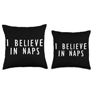 Funny Pillows for Teens Adults with Quotes Believe in Naps Funny Quotes for Teens Couch Throw Pillow, 16x16, Multicolor