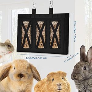 2 Pieces Rabbit Hay Feeder Bag Bunny Guinea Pig Hay Feeder Bag Pig-Pet Hay Chinchilla Hamsters Small Animals Holders Pet Supplies Feeder Food Bowl Feeder Storage Bag Hanging Feeding Device Supply