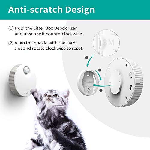 uahpet Cat Litter Deodorizer Litter Box Odor Eliminator 99.9% Dust-Free for All Kinds of Cat Litter Box Bathroom Wardrobe Kitchen and Small Area（ 80% Deodorization /99% Deodorization)