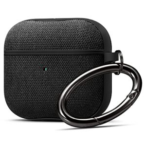 spigen urban fit designed for airpods 3rd generation case with keychain, premium fabric airpods 3 case (2021) - black