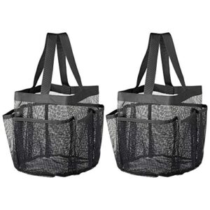 reasejoy 2 pack mesh shower 8 pockets toiletry tote bag portable shower caddy swimming pool bathroom quick dry