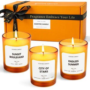la bellefÉe candles for home scented, scented candles fall candles soy candles gifts for women, stress relief, brithday candles of endless summer, sunset boulevard, city of stars