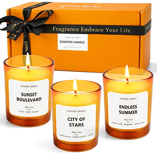 LA BELLEFÉE Candles for Home Scented, Scented Candles Fall Candles Soy Candles Gifts for Women, Stress Relief, Brithday Candles of Endless Summer, Sunset Boulevard, City of Stars