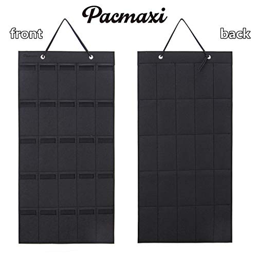 PACMAXI Sunglasses Storage Organizer, Wall Pocket Mounted by Sunglasses, Hanging Eyeglasses Storage Holder, Eyewear Display. (black, 25 Slot)