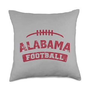 Alabama Football Apparel Deez Tees Alabama Football Vintage Distressed Throw Pillow, 18x18, Multicolor