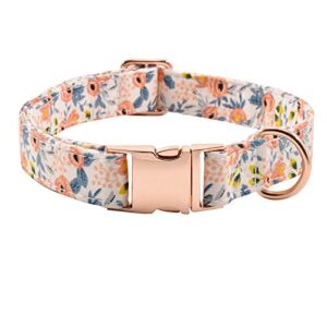 metal buckle dog collar, durable adjustable dog collar soft for small medium large dogs (s(10-14in), flower3)