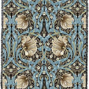 Pure Country Weavers William Morris Pimpernel Vanilla Blanket - Arts & Crafts - Gift Tapestry Throw Woven from Cotton - Made in The USA (72x54)