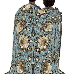 Pure Country Weavers William Morris Pimpernel Vanilla Blanket - Arts & Crafts - Gift Tapestry Throw Woven from Cotton - Made in The USA (72x54)