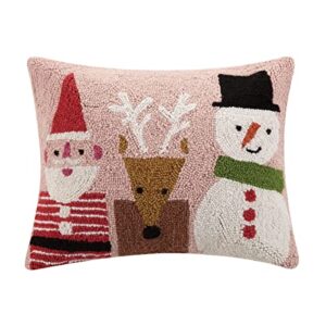 peking handicraft 31aps50c18ob santa and friends hook pillow, poly filled, 18-inch length, wool and cotton