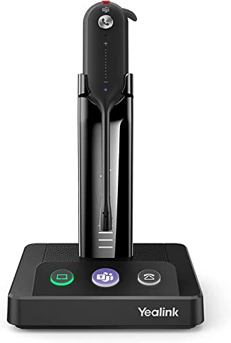 Yealink WH63 Wireless Headset with Microphone UC Optimized Noise Canceling Mic for Office IP VoIP Phones PC Computer Headset with Charge Stand (UC Optimized) (WH63-MT)