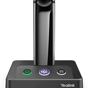 Yealink WH63 Wireless Headset with Microphone UC Optimized Noise Canceling Mic for Office IP VoIP Phones PC Computer Headset with Charge Stand (UC Optimized) (WH63-MT)