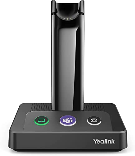 Yealink WH63 Wireless Headset with Microphone UC Optimized Noise Canceling Mic for Office IP VoIP Phones PC Computer Headset with Charge Stand (UC Optimized) (WH63-MT)