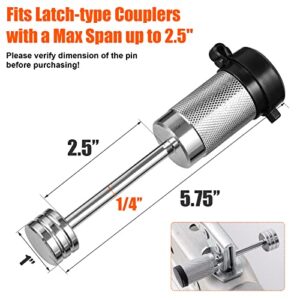 CZC AUTO Trailer Coupler Lock 1/4" Dia 2-1/2" Span Trailer Tongue Lock Fits Latch-Type Coupler, Chrome Coated Trailer Lock with Keys for Towing Boat Truck Trailer RV Car