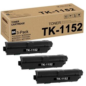 tk1152 tk-1152 1t02rv0us0 toner cartridge (black,3 pack) replacement for kyocera p2235dw m2635dw m2635dn p2235dn m2135dn m2735dn toner kit printer