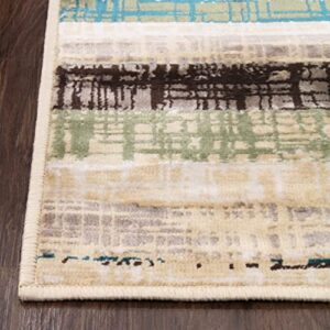 SUPERIOR Indoor Large Area Rug, Contemporary Abstract, Jute Backed Rugs, Home Decor for Dining Room, Living, Bedroom, Entryway, Kitchen, Dorm, Office, Kylemore Collection, 5' x 8', Chocolate