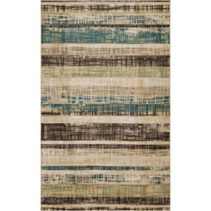 SUPERIOR Indoor Large Area Rug, Contemporary Abstract, Jute Backed Rugs, Home Decor for Dining Room, Living, Bedroom, Entryway, Kitchen, Dorm, Office, Kylemore Collection, 5' x 8', Chocolate